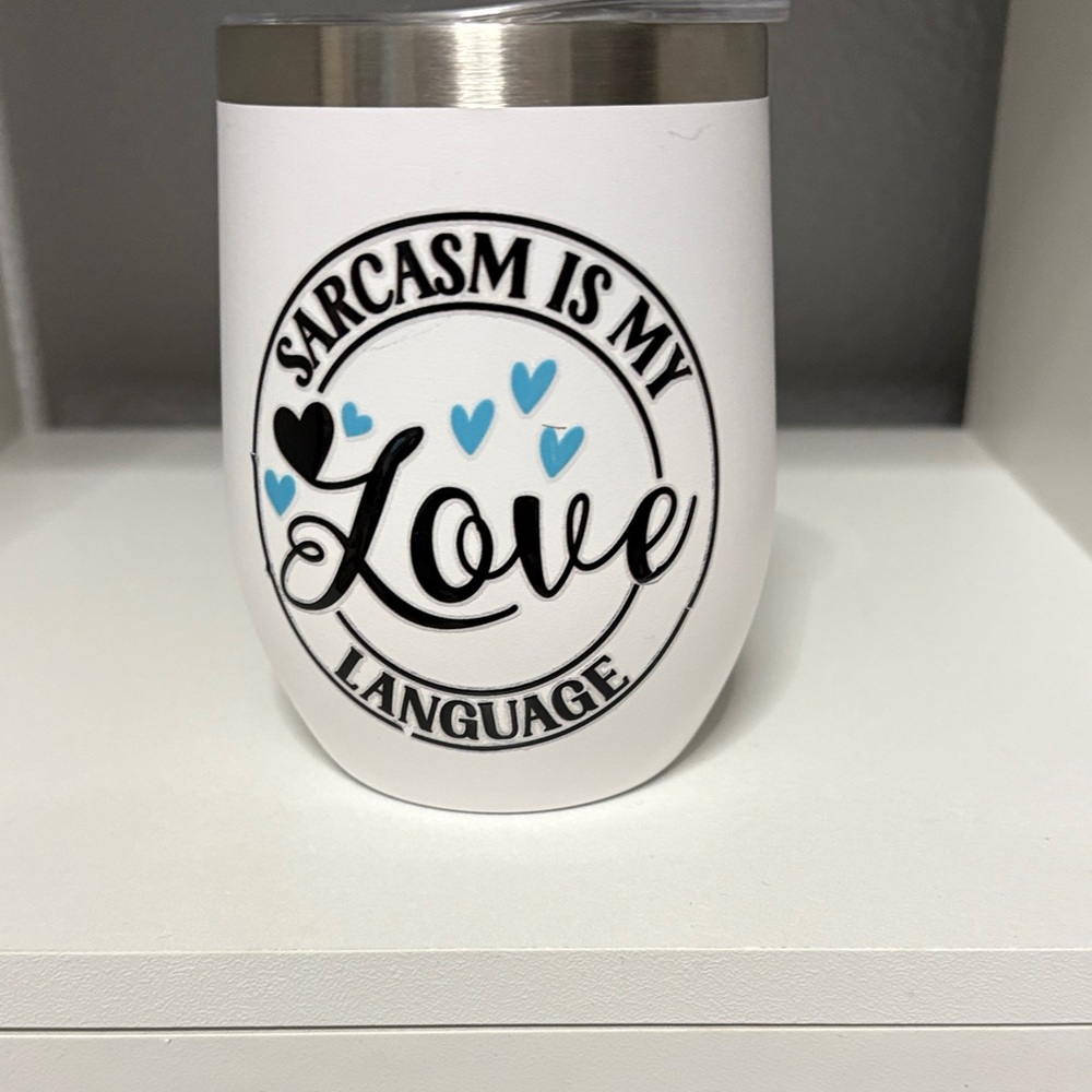 White Love Language Insulated Tumbler